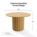 PexFix 46 Round Solid Wood Dining Table Kitchen Tables