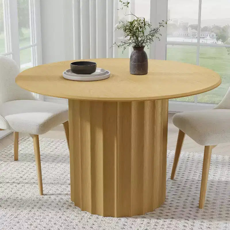PexFix 46 Round Solid Wood Dining Table Kitchen Tables
