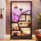 7 Tier Half Moon Decorative Bookshelf with 6PC S Hanging Hooks
