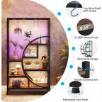 7 Tier Half Moon Decorative Bookshelf with 6PC S Hanging Hooks
