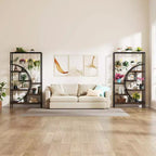 7 Tier Half Moon Decorative Bookshelf with 6PC S Hanging Hooks
