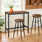 Bar Table, Narrow Long Bar Table, Kitchen Dining Table, Sturdy Metal Frame, Industrial Design, Rustic Brown