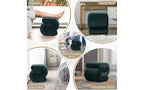 GDFStudio Mina 20W Velvet Upholstered and Wood S-Shape Ottoman