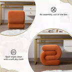 GDFStudio Mina 20W Velvet Upholstered and Wood S-Shape Ottoman