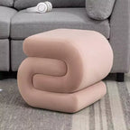 GDFStudio Mina 20W Velvet Upholstered and Wood S-Shape Ottoman