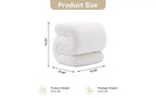 GDFStudio Mina 20W Velvet Upholstered and Wood S-Shape Ottoman