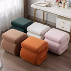 GDFStudio Mina 20W Velvet Upholstered and Wood S-Shape Ottoman