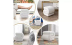 GDFStudio Mina 20W Velvet Upholstered and Wood S-Shape Ottoman