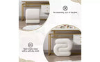 GDFStudio Mina 20W Velvet Upholstered and Wood S-Shape Ottoman