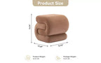 GDFStudio Mina 20W Velvet Upholstered and Wood S-Shape Ottoman