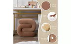 GDFStudio Mina 20W Velvet Upholstered and Wood S-Shape Ottoman