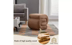 GDFStudio Mina 20W Velvet Upholstered and Wood S-Shape Ottoman