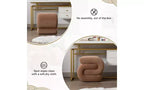 GDFStudio Mina 20W Velvet Upholstered and Wood S-Shape Ottoman