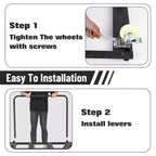 Garvee Folding Table Cart, 1800 LBS Heavy Duty Table Trolley with 5 Swivel Wheels, Black Desk Trolley for Garage, Home, Warehouse