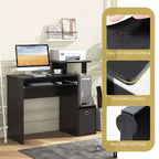 Costway Home Office Computer Desk Space-saving Study Writing Desk with Keyboard Tray White/Black