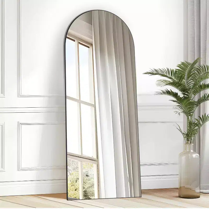 Wooden Right-Angled Arch Full-Length Mirror