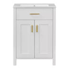 24 inch bathroom storage cabinet with ceramic sink, luxurious and space saving dressing table