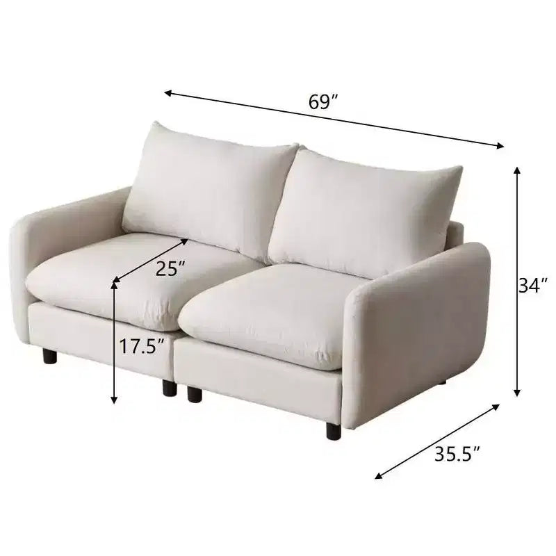 Christopher Knight Home Acker Modern 69 Upholstered Sectional Sofa with Cushions, White