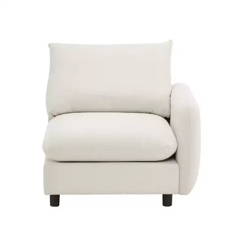 Christopher Knight Home Acker Modern 69 Upholstered Sectional Sofa with Cushions, White
