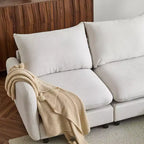 Christopher Knight Home Acker Modern 69 Upholstered Sectional Sofa with Cushions, White