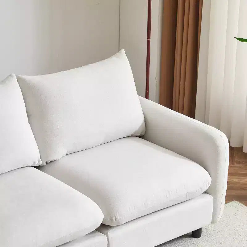 Christopher Knight Home Acker Modern 69 Upholstered Sectional Sofa with Cushions, White