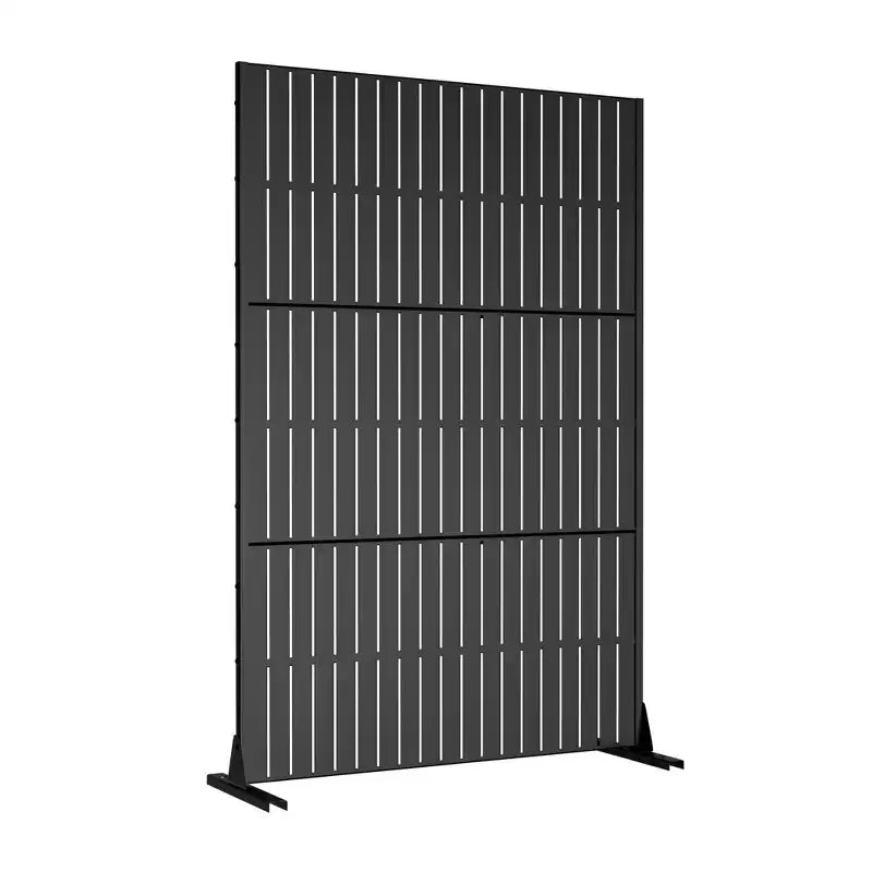 Black Galvanized Steel Fence Screen (6-Piece Set)