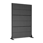 Black Galvanized Steel Fence Screen (6-Piece Set)