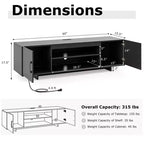 Costway TV Stand for 70 TVs Modern Entertain Center with Power Outlet & 2 Cable Holes Brown/Black
