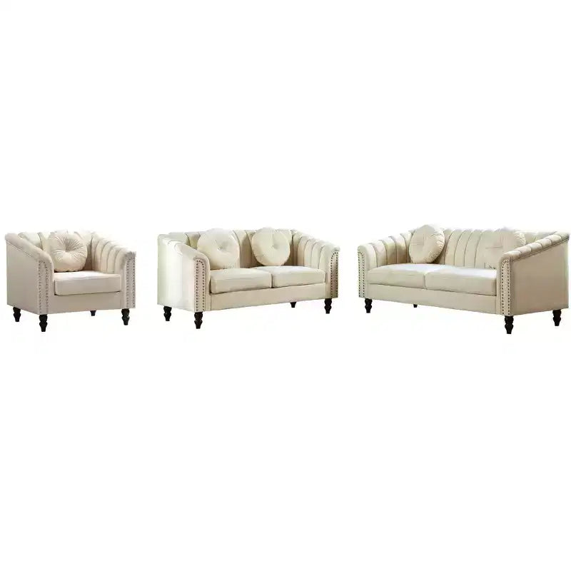 AndMakers 3-Piece Microfiber Living Room Set
