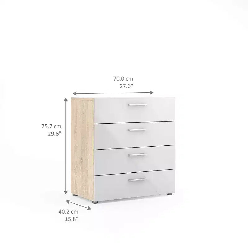 HomeStock 6.57 in.H Particle Board Vertical Dressers with 4 - Drawers in Beige Finish