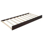 Queen Size Storage Platform Bed with 2 Big Drawers, T-XL Size Trundle and PU Upholstered Backrest, White/Walnut-ModernLuxe