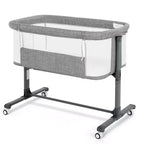 Kinder King Portable Baby Bassinet with Wheels, All-Mesh Bedside Sleeper, Newborn Crib with Removable Soft Mattress