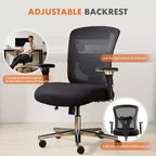 Big and Tall Office Desk Chair with Lumbar Support, 500LBS Heavy Duty Mesh Ergonomic Computer Chair with Arm and Wide Comfy Seat