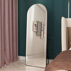 The 4st Generation Of Floor Mounted Full Length Mirrors. Aluminum Alloy Metal Frame Arched Wall Mirror, Bathroom Makeup Mirror, Bedroom Porch