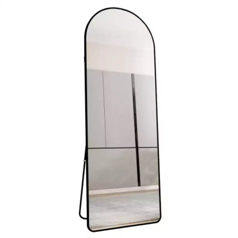 The 4st Generation Of Floor Mounted Full Length Mirrors. Aluminum Alloy Metal Frame Arched Wall Mirror, Bathroom Makeup Mirror, Bedroom Porch