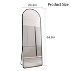 The 4st Generation Of Floor Mounted Full Length Mirrors. Aluminum Alloy Metal Frame Arched Wall Mirror, Bathroom Makeup Mirror, Bedroom Porch