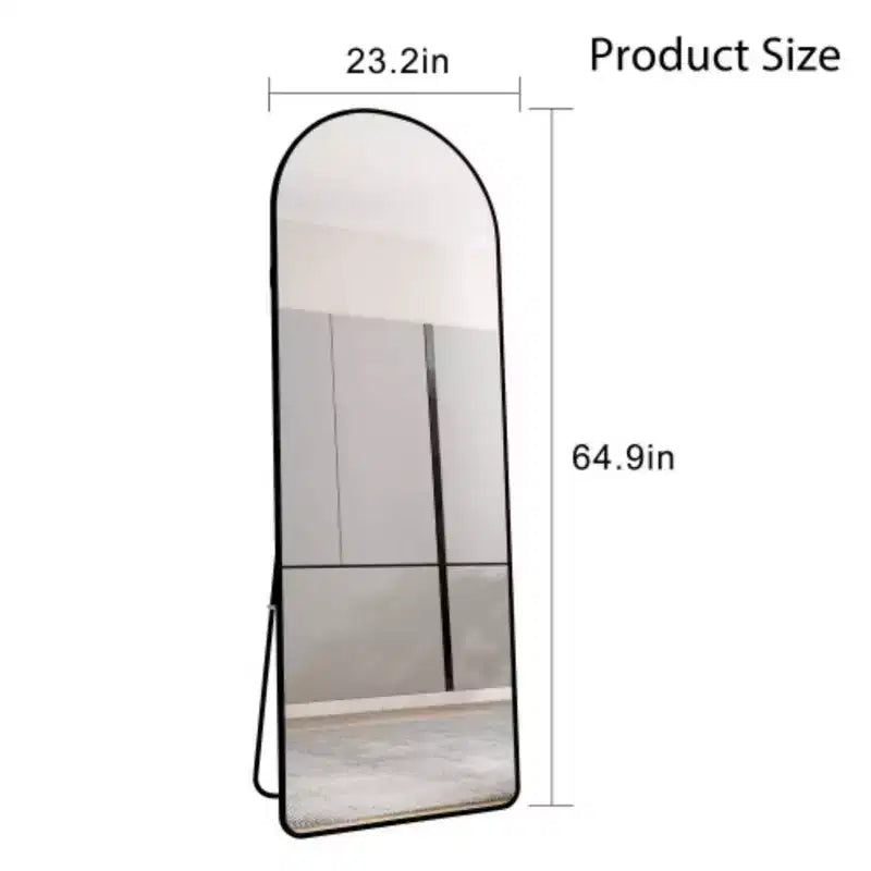 The 4st Generation Of Floor Mounted Full Length Mirrors. Aluminum Alloy Metal Frame Arched Wall Mirror, Bathroom Makeup Mirror, Bedroom Porch