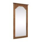 Solid Wood Full-Length Mirror with Cherry Blossom Carving - 180x90x4cm (Stand Not Included)