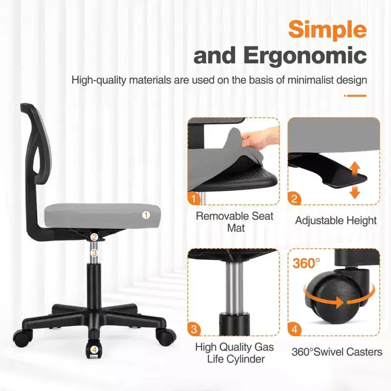Urban Professional Task Chair - Weight-Activated Support Mechanism