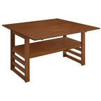 ModernLuxe 5 PCS Extendable Dining Table Set for 4, Dining Set Dinette Kitchen Table Set with Drop Leaves, Storage Shelf, 4 Upholstered Chairs