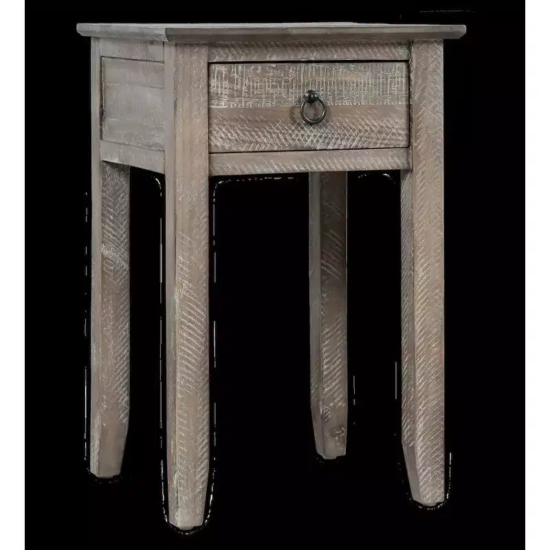 Jofran,Devon Farmhouse Distressed Solid Wood End Table