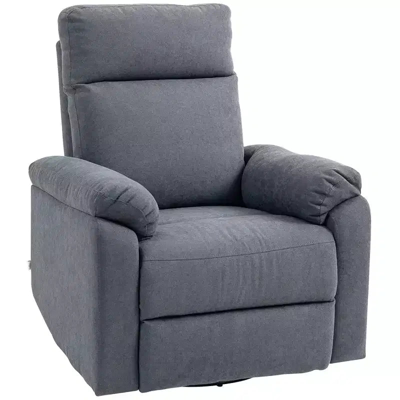 HOMCOM Swivel Rocker Recliner Chair, Wide Rocking Sofa with Pocket Spring, Footrest, Fabric Overstuffed Reclining Chair, Quick Assembly