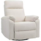 HOMCOM Swivel Rocker Recliner Chair, Wide Rocking Sofa with Pocket Spring, Footrest, Fabric Overstuffed Reclining Chair, Quick Assembly