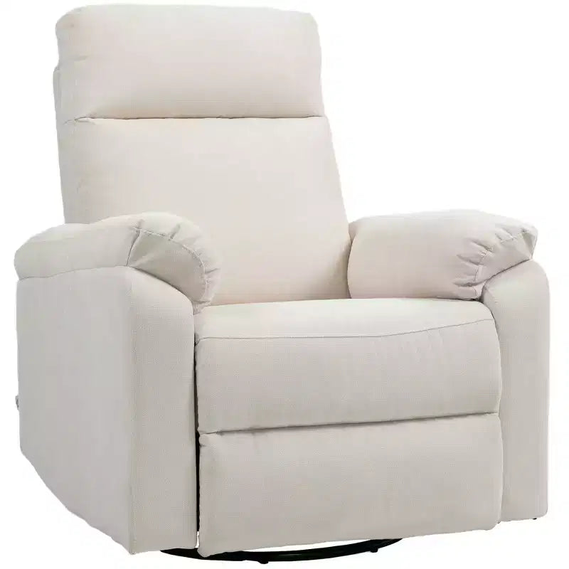 HOMCOM Swivel Rocker Recliner Chair, Wide Rocking Sofa with Pocket Spring, Footrest, Fabric Overstuffed Reclining Chair, Quick Assembly