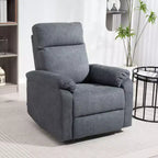 HOMCOM Swivel Rocker Recliner Chair, Wide Rocking Sofa with Pocket Spring, Footrest, Fabric Overstuffed Reclining Chair, Quick Assembly