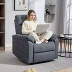 HOMCOM Swivel Rocker Recliner Chair, Wide Rocking Sofa with Pocket Spring, Footrest, Fabric Overstuffed Reclining Chair, Quick Assembly