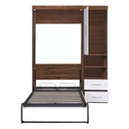 Whisen Full Size Murphy Bed Wall Bed, Folded into a Cabinet with Shelves