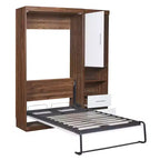 Whisen Full Size Murphy Bed Wall Bed, Folded into a Cabinet with Shelves