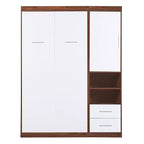 Whisen Full Size Murphy Bed Wall Bed, Folded into a Cabinet with Shelves