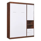 Whisen Full Size Murphy Bed Wall Bed, Folded into a Cabinet with Shelves